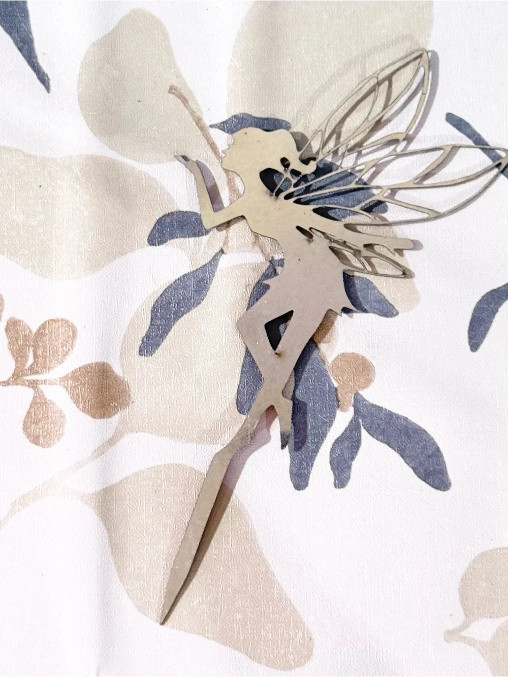 Rust Metal Fairy Garden Stake - Silhouette Accent